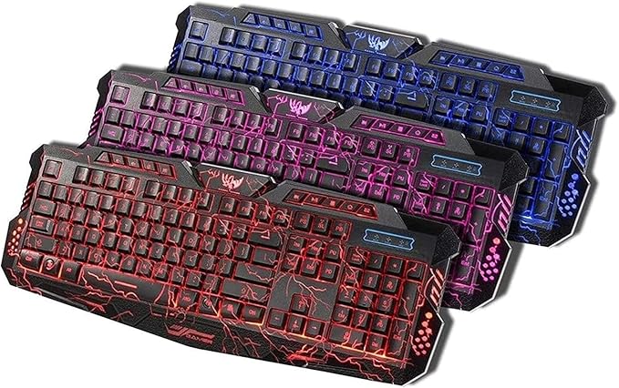 Gaming Keyboard Mouse Headset &amp Mouse Pad Kit LED Backlit Wired