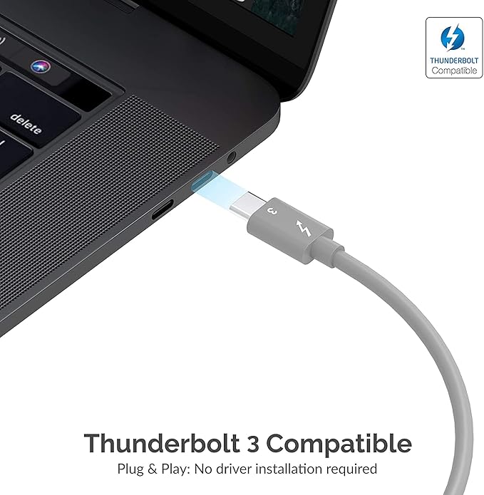 SABRENT Thunderbolt 3 to Dual HDMI 2.0 Display Adapter for Windows or Mac | up to 4K Resolution at 60Hz | Detachable Cable with Screw-in Lock (TH-S3H2)