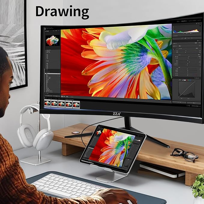 ZZA 32 4K Curved Gaming Monitor - UHD（3840 * 2160） 60Hz Computer Monitor Immersive Gaming Experience with Refresh Rate VA Panel 3000R and Adptsync Premium | HDR10 | 100% sRGB | 3840x2160