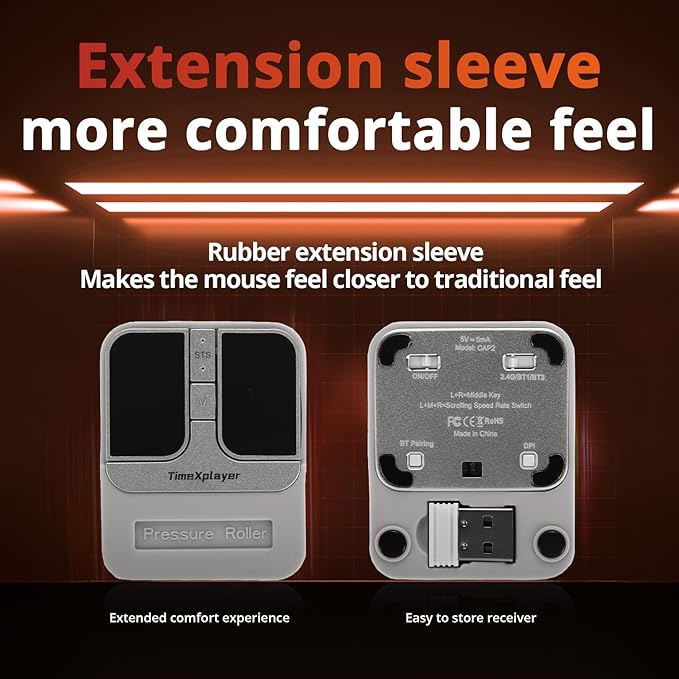 Mini Square Mouse - 2.4GHz Wireless Dual Bluetooth Connection Compatible with All Major Operating Systems - High Precision Sensor Customizable Multi-Function Buttons (Silver)