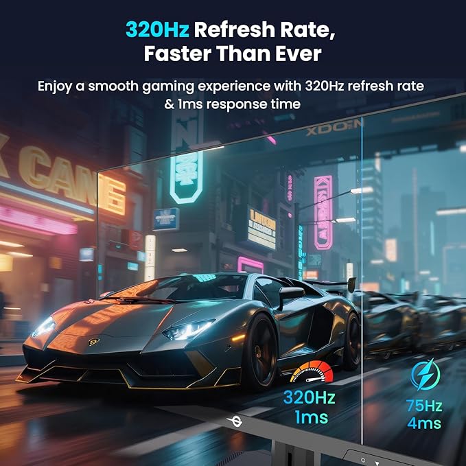TITAN ARMY Gaming Monitor 27 Inch 4K@160Hz FHD@320Hz Fast IPS 1ms HDR400 Adaptive-Sync 135% sRGB VESA HDMI 2.1 DP 1.4 Swivel Tilt Height Pivot Adjustable P2712V