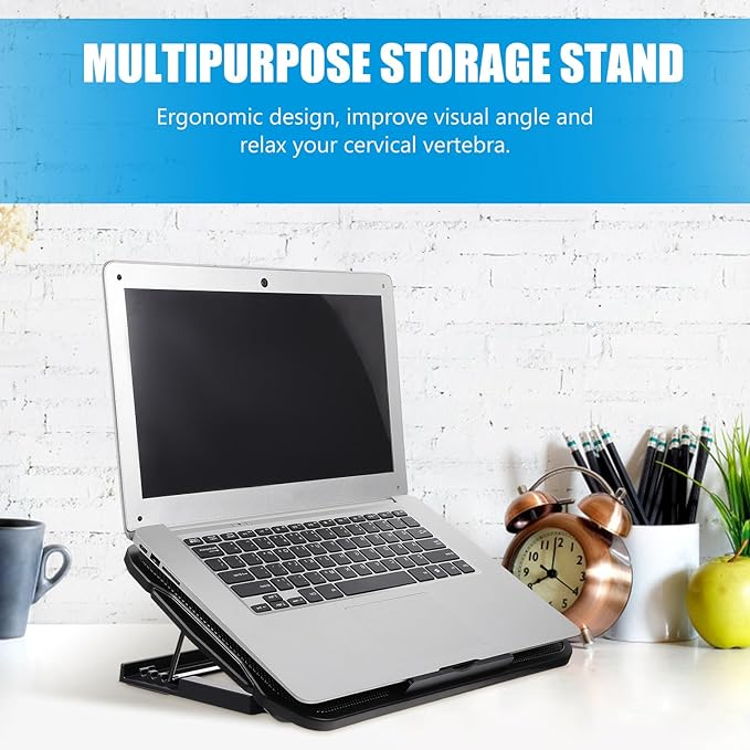 Laptop Cooling Rack Heat Dissipation Stand for Notebook Computers Office and Gaming Use Multi-functional Laptop Cooler Holder with Adjustable Height USB Powered Cooling Pad
