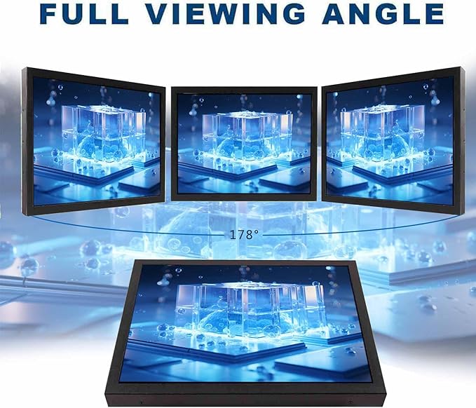 VSDISPLAY 15 Inch 1024x768 IPS LCD Monitor 4:3 Aspect Ratio Display with Metal HousingSupports VGA/DVI Inputfor Industrial/Gaming Extra Monitor