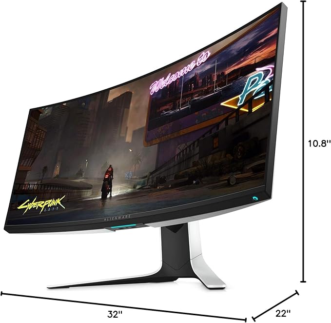 Alienware 120Hz UltraWide Gaming 34 Inch Curved Monitor with WQHD (3440 x 1440) Anti-Glare Display 2ms Response Time Nvidia G-Sync Lunar Light - AW3420DW