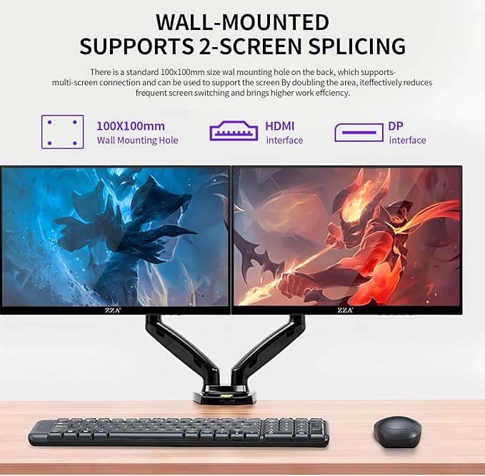 ZZA 32 Inch Computer Monitor 4K Monitor 60HZ UHD(3840 * 2160P) IPS Screen with Ultra-Thin BezelsHDR10HDMI/DP Ports Tilt Adjustable Eyecare Ideal for Business Office and Casual Gaming