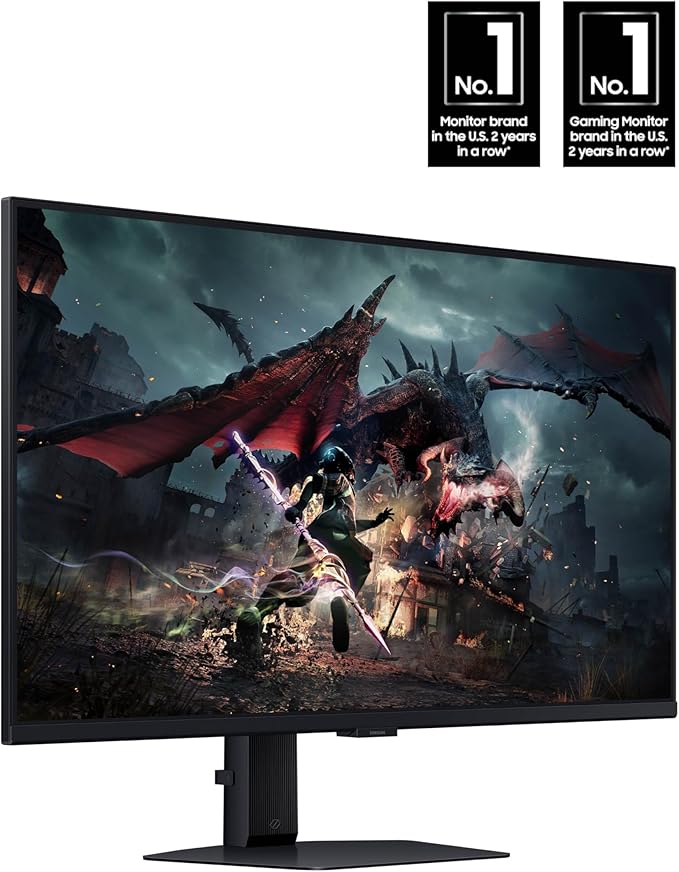 SAMSUNG 32-Inch Odyssey G50D Series QHD Fast IPS G-Sync Compatible Gaming Monitor 1ms VESA DisplayHDR 400 180Hz AMD FreeSync Adjustable Stand Eye Saver Mode LS32DG502ENXZA 2024