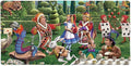 Alice in Wonderland Garden Party Large Gaming Mouse Pad Desk Mat with Stitched Edges Non-Slip Base