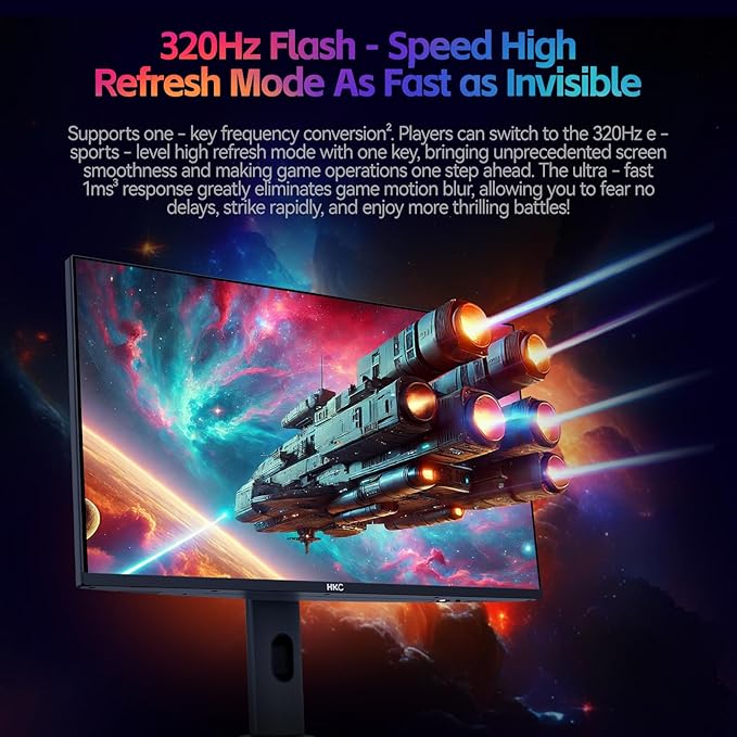 HKC G27M7Pro 27 IPS Mini LED Gaming Monitor UHD 160Hz / FHD 320Hz(Dual Mode) 1ms DIC HDR1400 98% DCI-P3 HAS Stand USB-C 90W 1x1.4 DP+2X 2.1HDMI