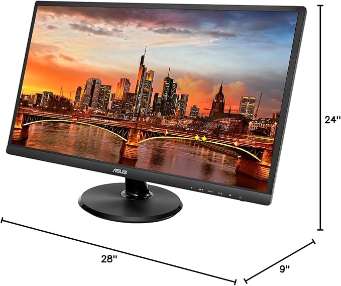 ASUS VA329HE 32-inch 1080P 75 Hz Full HD LED Backlit LCD Monitor 2-Pack Bundle with VGA HDMI Eye Care Ultra-Low Blue Light Desk Mount Dual Monitor Stand