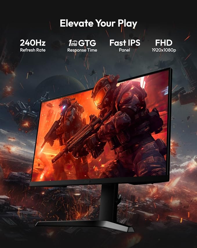 Pixio PX279 Prime Neo 27 inch 240Hz Refresh Rate FHD 1080p Resolution Fast IPS Panel 1ms GTG Response Time Gaming Monitor with PS2S Ultrawide Heavy-Duty Premium Single Monitor Arm