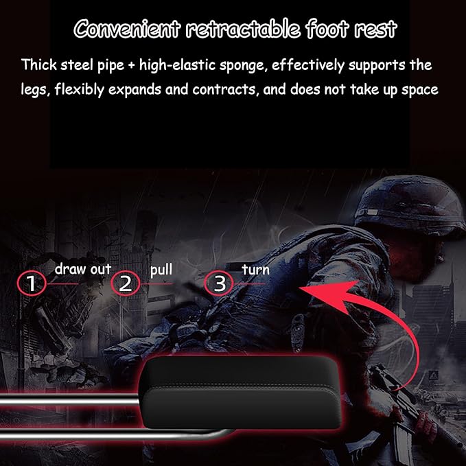 JSWHYBD Gaming Seat with Footrest E-Sports Chair Internet Cafe Competition Chair Home Computer Office Chair 135° Recline Slide Rail Armrest Suitable for Hotel Internet Cafe Live Streaming Games