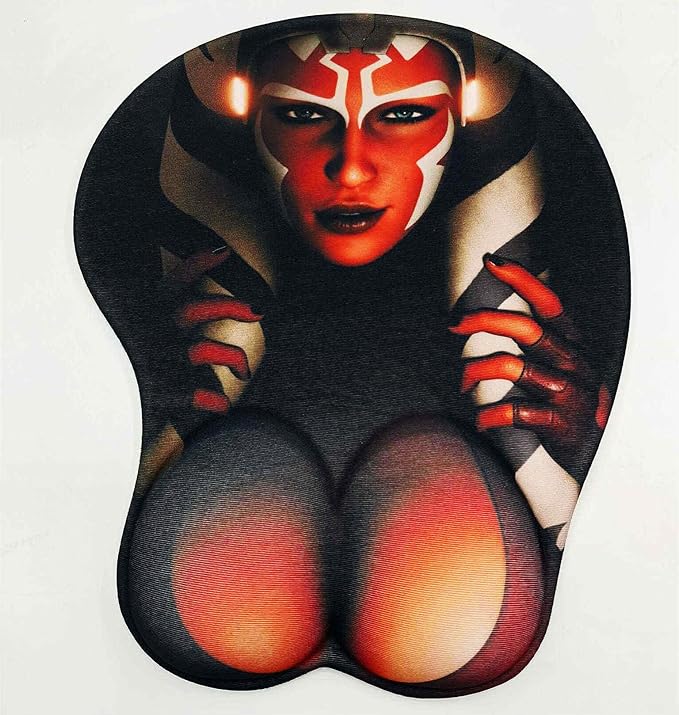 3D Mouse Pad Oppai Mousepad with Soft Gel Wrist Rest Anime Manga Gaming Boob pad Anti-Slip Mouse Mat （Tan）