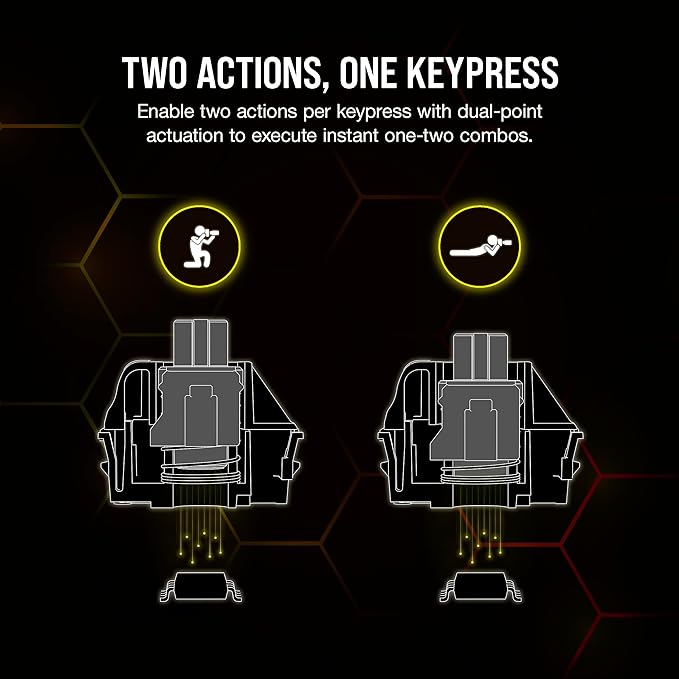CORSAIR K70 MAX RGB Magnetic Mechanical Wired Gaming Keyboard – MGX Adjustable Switches Simultaneous SOCD and Rapid Trigger PBT Double-Shot Keycaps Sound Dampening 8000Hz Polling QWERTY NA Black
