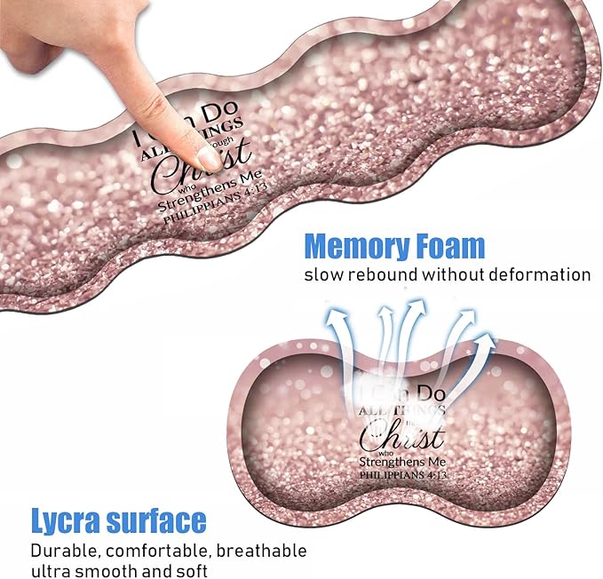 Ergonomic Keyboard Wrist Rest &amp Mouse Pad Wrist Rest SetLarge XXL Gaming Desk Mat 31.5x 11.8 Non-Slip BaseMemory Foam Easy Typing Pain Relief for Office &amp HomeQuote Bible Verse Philippi