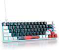 Protable 60% Percent Gaming Keyboard Mechanical Mini Compact Ice-Blue LED Backlit 68 Keys Wired Office Keyboard with Red Switch for Mac/Win/PS4/PS5(68Black/red Switch)