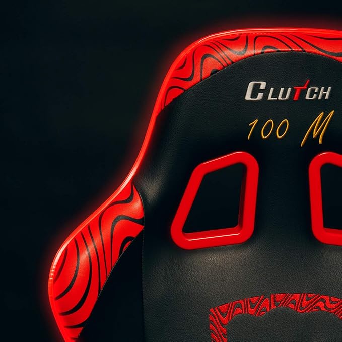 Clutch Chairz Pewdiepie Chair LED 100M - Ergonomic Gaming Chair Video Game Chairs Office Chair High Chair and Lumbar Pillow for Computer Desk - Black - Throttle Series