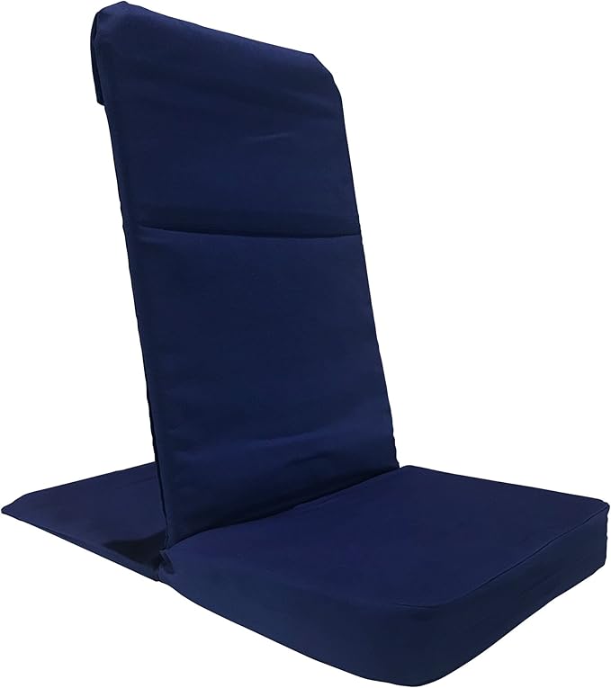 Original BackJack -Made in The USA- Folding Royal Cotton Fabric Lightweight Floor Seating Chair for Gaming Families Parents Daycare Back Support Reading Yoga Meditation Dorm