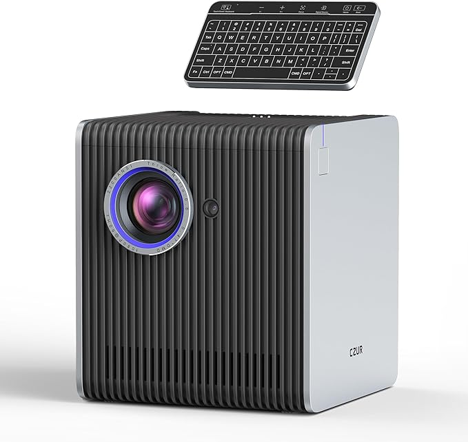 CZUR StarryHub Video Conferencing System 2200 ANSI Lumens Short Throw Projector + HD 1080P Conference Room Camera with Auto Framing + 6 AI-Driven Microphones + Conference Speakers