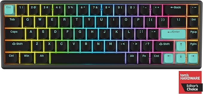 ARBITER Polar 65 - CNC Magnetic Gaming Keyboard w Rapid Trigger Hall Effect Switches CNC Aluminum Frame Rapid Key 65% Compact Bright RGB Dual-Shot PBT Keycaps - Mint Abyss