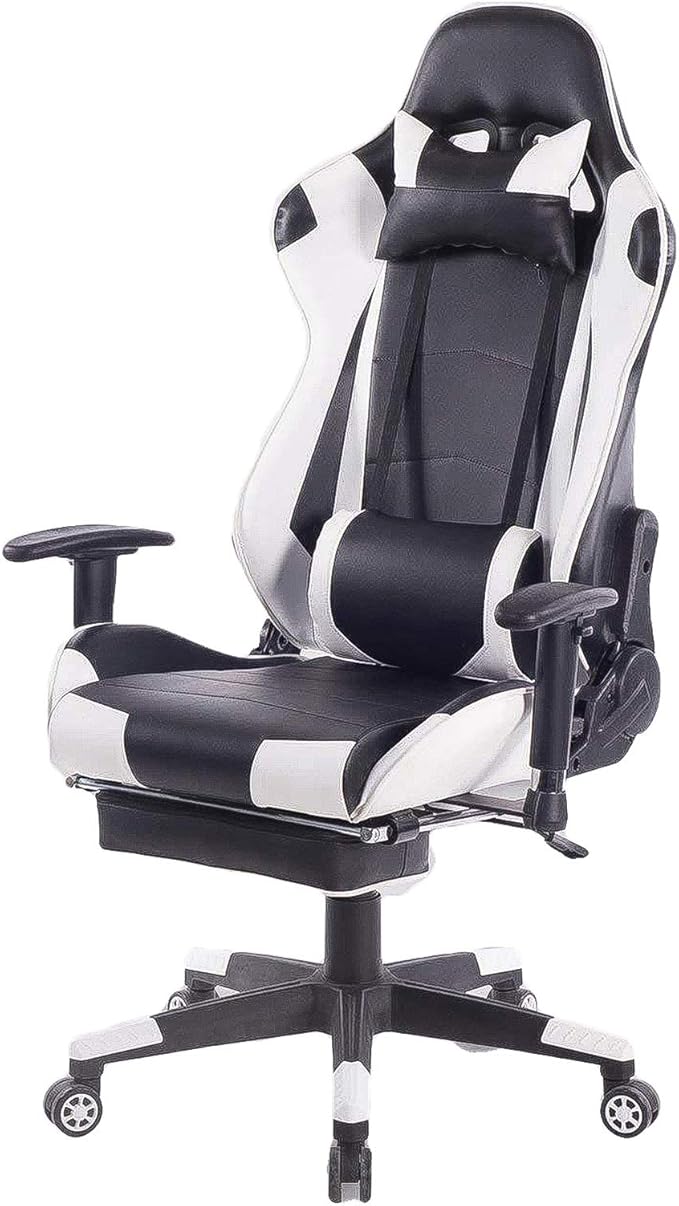 Home Ergonomic Office Chair Ergonomic Computer Chair with Adjustable Height Gaming Chair High Back Adjustable Swivel Video Game Chair with Footrest and Headrest