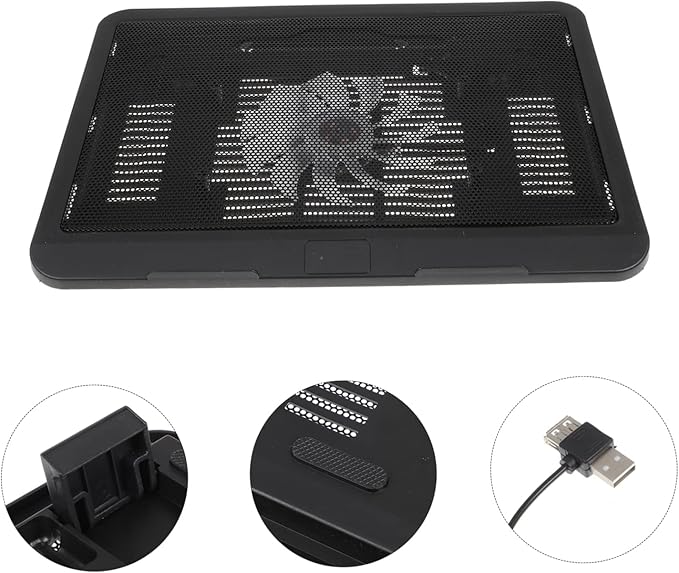 Ergonomic Cooling Pad Metal Mesh Silent Fan Stand Gaming Fan Cooling Pad
