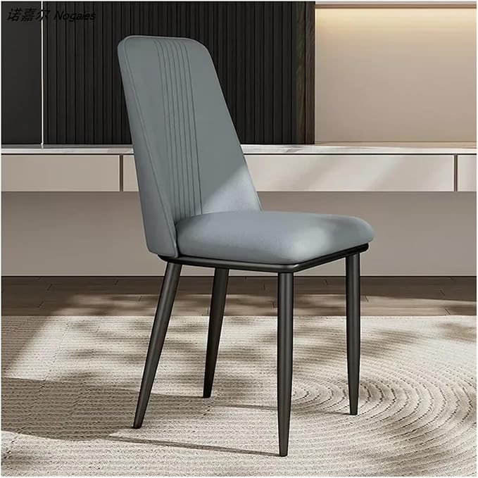 Adjustable Office Computer Chair with Armrest 1pcs Leather Upholstered Dining Chair with Metal Chair Legs Home Furniture(Blue)