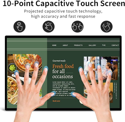 15.6 Digital Signage Displays 10000 mAh Capacitive Touch Screen Advertising Display with HDMI-in All in One LCD Commercial Monitor Player with Android 11(4+64GB)