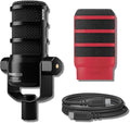 Rode PodMic USB Dynamic Broadcast Microphone with Red WS14 Pop Filter