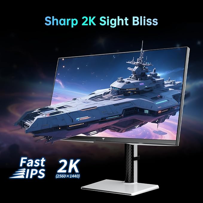 KTC Mini LED Monitor 27 Inch | Gaming Monitor | 2K@180Hz QHD (2560x1440P) | VESA Display HDR1400 | 1ms | FreeSync/G-Sync | 148% sRGB HDMIx2 DPx1 Vertical and Wall Mounting Support White(Renewed)