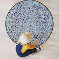 Abstract Soft Round Area Rug for BedroomCircle Rug Shaggy Floor Mat for PlayroomTeen Room Decor for Girls Boys Splattered Paint DropsPurple White Diameter 43.3 in