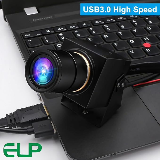 ELP 4K 60fps USB3.0 Webcam - HDMI Output for TV/Monitor - Manual Zoom - High Speed PC Camera for Video Conference - H.264 Variable Focus