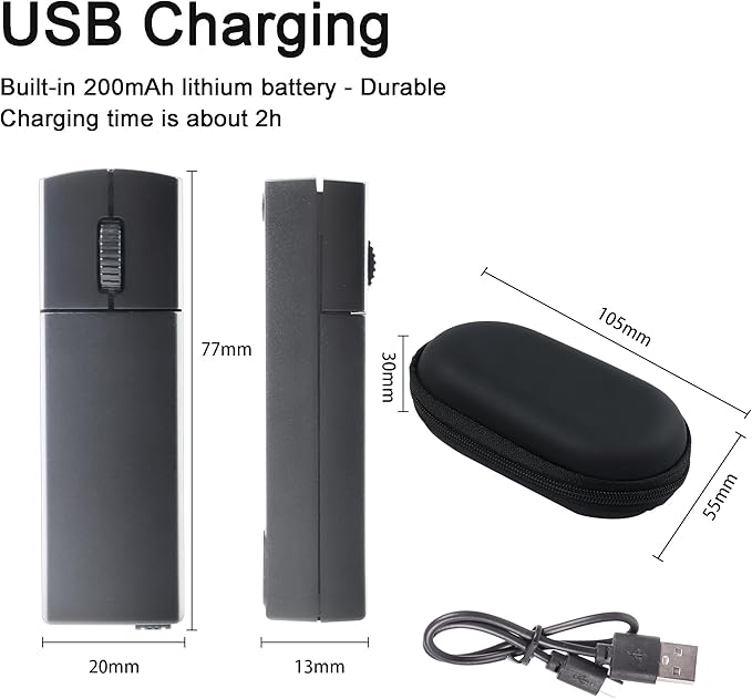 Wireless Mouse 2.4GHz Ergonomic Mouse Small Handheld Finger Mouse 1200DPI Rechargeable Computer Mouse with Mouse BoxPortable Mini Mouse for Laptop Computer