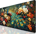 Large Mouse Pad Peacock Desk Mat Color Office Gaming Mouse Pad with Stitched Edges 24x16in Extended Mousepad with Non-Slip Waterproof Rubber Base for PC Laptop Desk Home Office Accessories a-1456