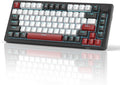 MageGee 75% Mechanical Gaming Keyboard Compact Blue Backlit Wired Gaming Keyboards with Red Switches EVA Foam Knob Control STAR75 Portable NKRO PC Gaming Keyboard - Black &amp White