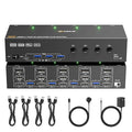 KVM Switch 3 Monitors 4 Computers 4K@60HzEDID SimulationUSB 3.0 HDMI Displayport KVM Switch Triple Monitor for 4 PC Share 3 Monitors and Keyboard Mouse Printerwith Wired Remote and 4 USB Cables
