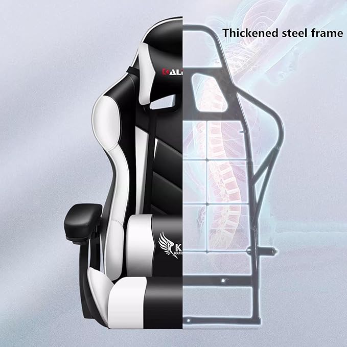 Gaming Chair Office Chair Desk Chair 360° Swivel Ergonomic Leather Computer Chair with Lumbar Support Headrest Reclining Video Game Chairs for Adults