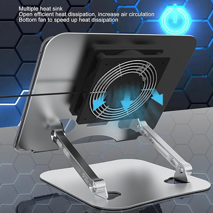 GOTOTOP Laptop Cooling Stand Aluminum Alloy 17inch Innovative Flower Laptop Cooling Pads Elevatable Cooler Stand with USB Base