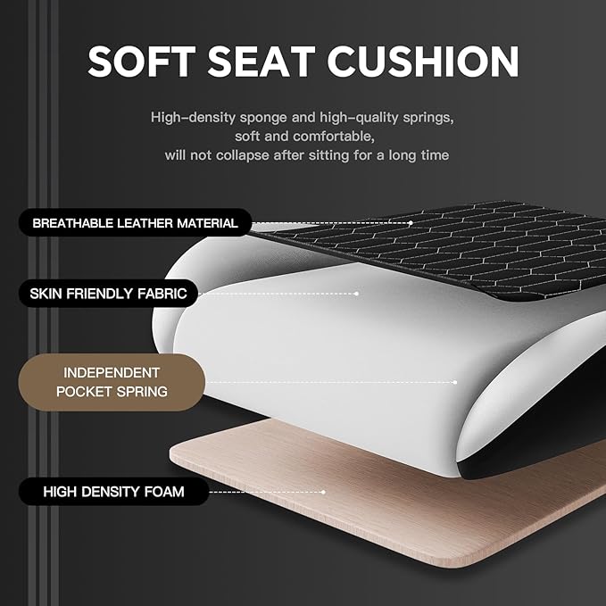 Gaming Chair with Footrest High Back Gaming Chairs PVC Leather Ergonomic Gamer Chair with Adjustable Headrest Lumbar Support Racing Style Video Gaming Chair for Office/Home (Black White)