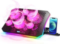 Laptop Cooling Pad KeiBn RGB Laptop Cooler for 15.6-17.3 Inch Laptops with 10 Modes Lights | 6 Fans | 7 Height Stands | 2 USB Ports | Desk or Lap Use (A8/Purple)