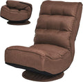 COSTWAY Folding Floor Chair Adjustable 5-Position Video Gaming Chair with 360 Degree Swivel Detachable Cover Padded Backrest Multipurpose Living Room Floor Lounger for TV Reading Playing Coffee