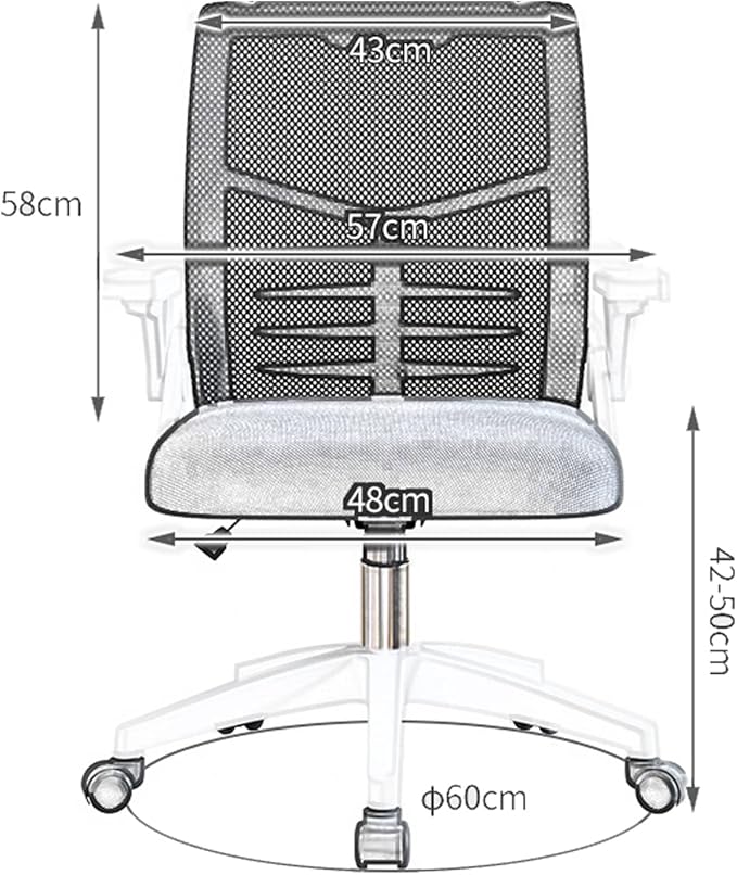 Office Dormitory Study Chair Ergonomic Swivel Chair Computer Chair Home Backrest Student Gaming Chair Office Chair (Size:Nylon feetColor:C)