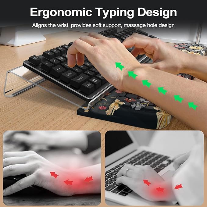 HAOCOO Keyboard Stand for Desktop Acrylic Tilted Key Board Holder 3-Level Height Adjustment Keyboard Riser for Easy Ergonomic Working Wrist Rest for School Desk Accessories