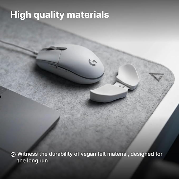 DELTAHUB - Minimalistic Felt Desk Protective Pad Anti-Fray Anti-Slip Easy to Clean Easy Glide Long Lasting Sleek Design Comfortable Resistant Desk Mat PC Mac Laptop - Medium (12x35inch)