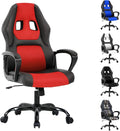 Gaming Chair Office Chairs Ergonomic Design Comfortable Office Chair PU Leather with Mesh Back Gaming Chairs with 360-Degree Swivel Gaming Chairs for Adults PC Chair Max 250LBS Red