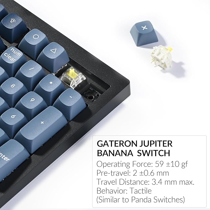 Keychron V6 Max Wireless Custom Mechanical Keyboard 2.4 GHz Bluetooth QMK Full-Size Layout RGB with Hot-swappable Gateron Banana Switch Compatible with Mac Windows Linux