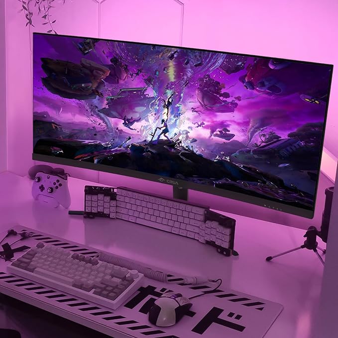 CRUA 30 Curved Gaming Monitor 165Hz/200Hz Computer Monitor FHD(2560 * 1080P) 1500R VA Screen 120% sRGB PC Monitors Support AMD FreeSync Wall Mount Install(HDMI DP)- Black