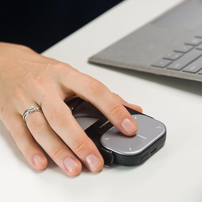 2025 Wireless AI Mouse - Bluetooth ChatGPT Air Mouse with Voice Recording &amp Summarize by AI Detachable Presenter Presentation Pointers Remote with Laser Compatible with PC/Mac/Laptop Silver