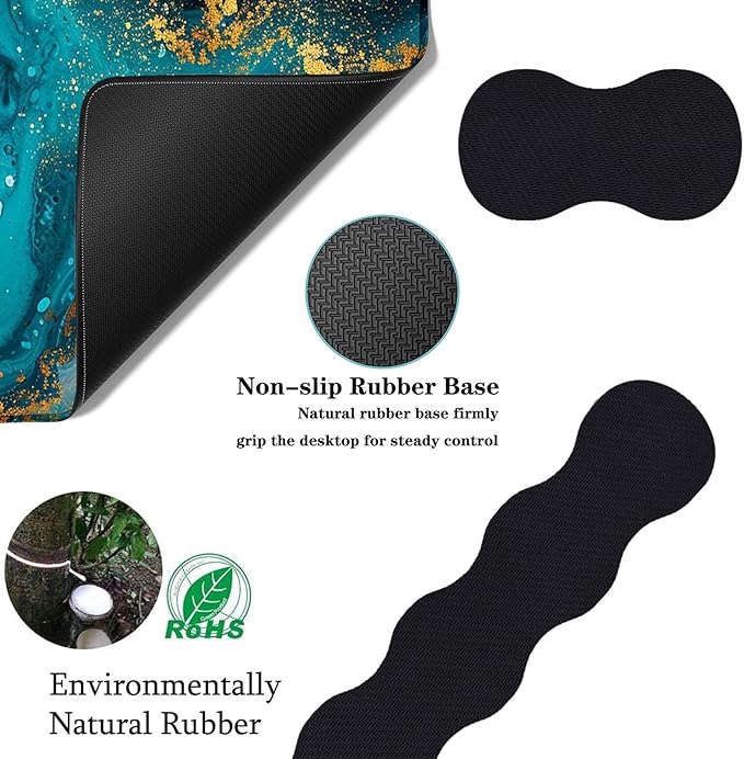 Keyboard Wrist Rest+Mouse Wrist Pad+Desk Pad SetMemory Foam Ergonomic Easy Typing Pain Relief for Computer Laptop Office Home - Marble