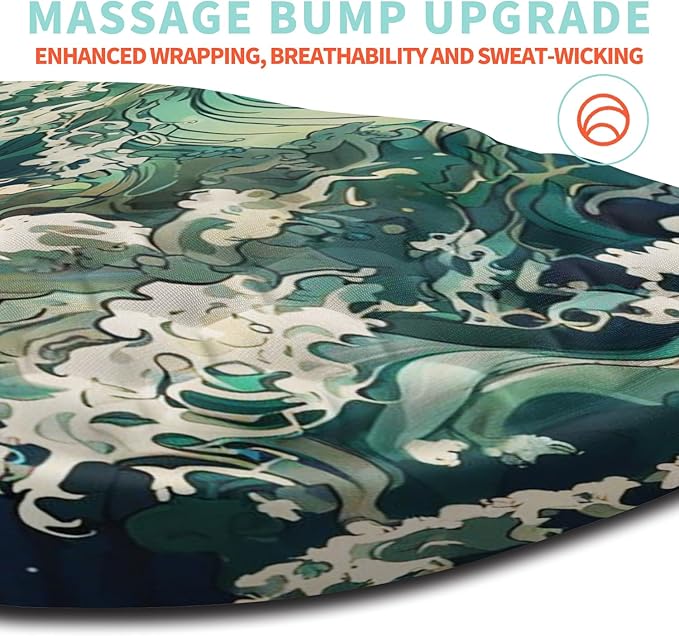 Ergonomic Mouse Pad Wrist Support with Memory Foam Massage Bulge Carpal Tunnel Pain Relief Mousepad Wrist Rest for Mouse(12x8 inch Sea Wave)