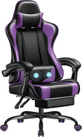 Homall Gaming Chair Video Game Chair with Footrest and Massage Lumbar Support Ergonomic Computer Chair Height Adjustable with Swivel Seat and Headrest (Purple)